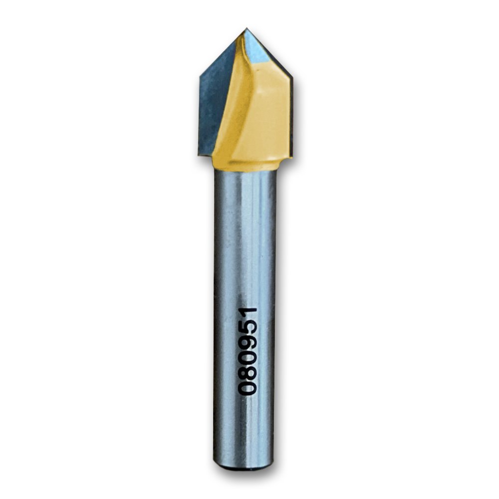 V-Groove Bit 90*CA,3/8CD,1/2CL,1-3/4OL,1/4SH