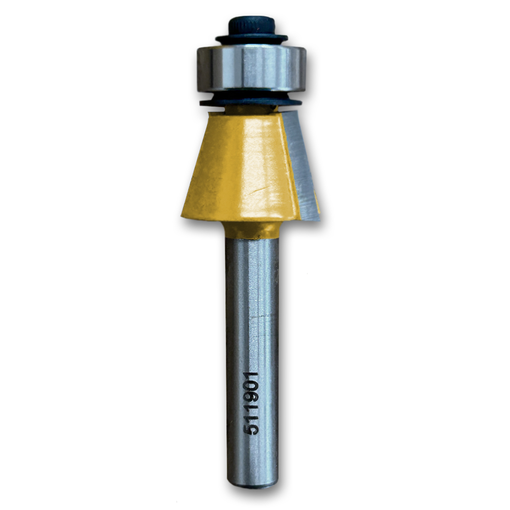 Chamfer Bit w/Bearing  15CA,3/4CD,1/2CL,2-3/16OL,1/4SH
