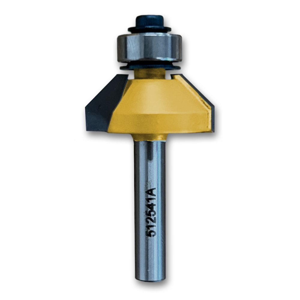 Chamfer Bit w/Bearing 45CA,1CD,7/16CL,2OL,1/4SH
