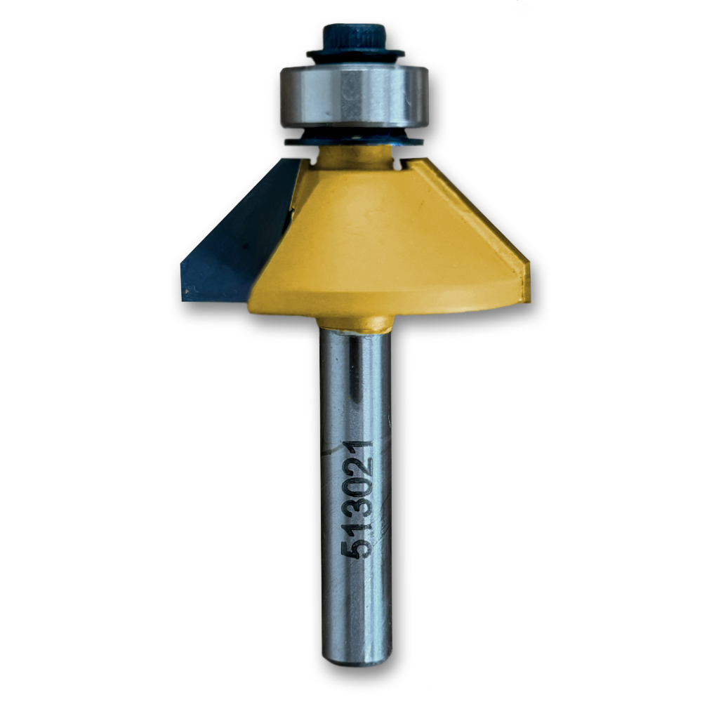 Chamfer Bit w/Bearing 45CA1-3/16CD,1/2CL,2-1/8OL,1/4SH