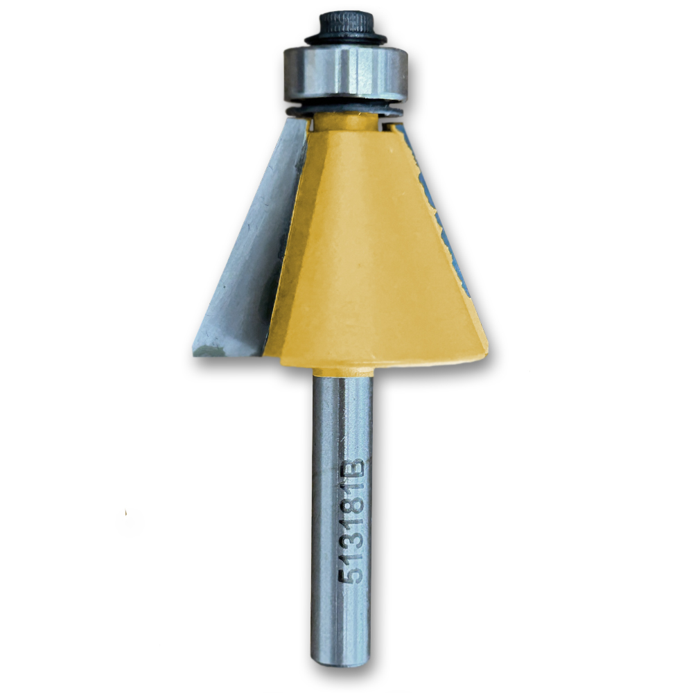 Chamfer Bit w/Bearing 22.5CA,1-1/4CD,7/8CL,2-9/16OL,1/4SH