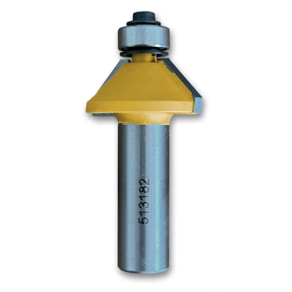 Chamfer Bit w/Bearing 45CA,1-1/4CD,17/32CL,2-7/16OL,1/2SH