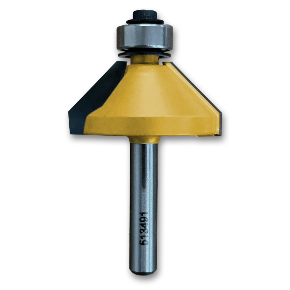 Chamfer Bit w/Bearing 45CA,1-3/8CD,5/8CL,2-5/16OL,1/4SH