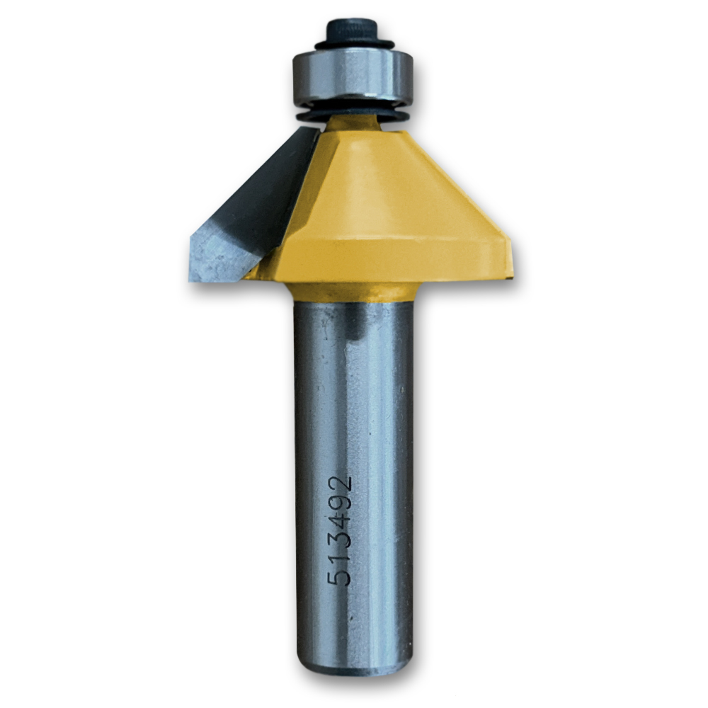 Chamfer Bit w/Bearing 45CA,1-3/8CD,5/8CL,2-9/16OL,1/2SH